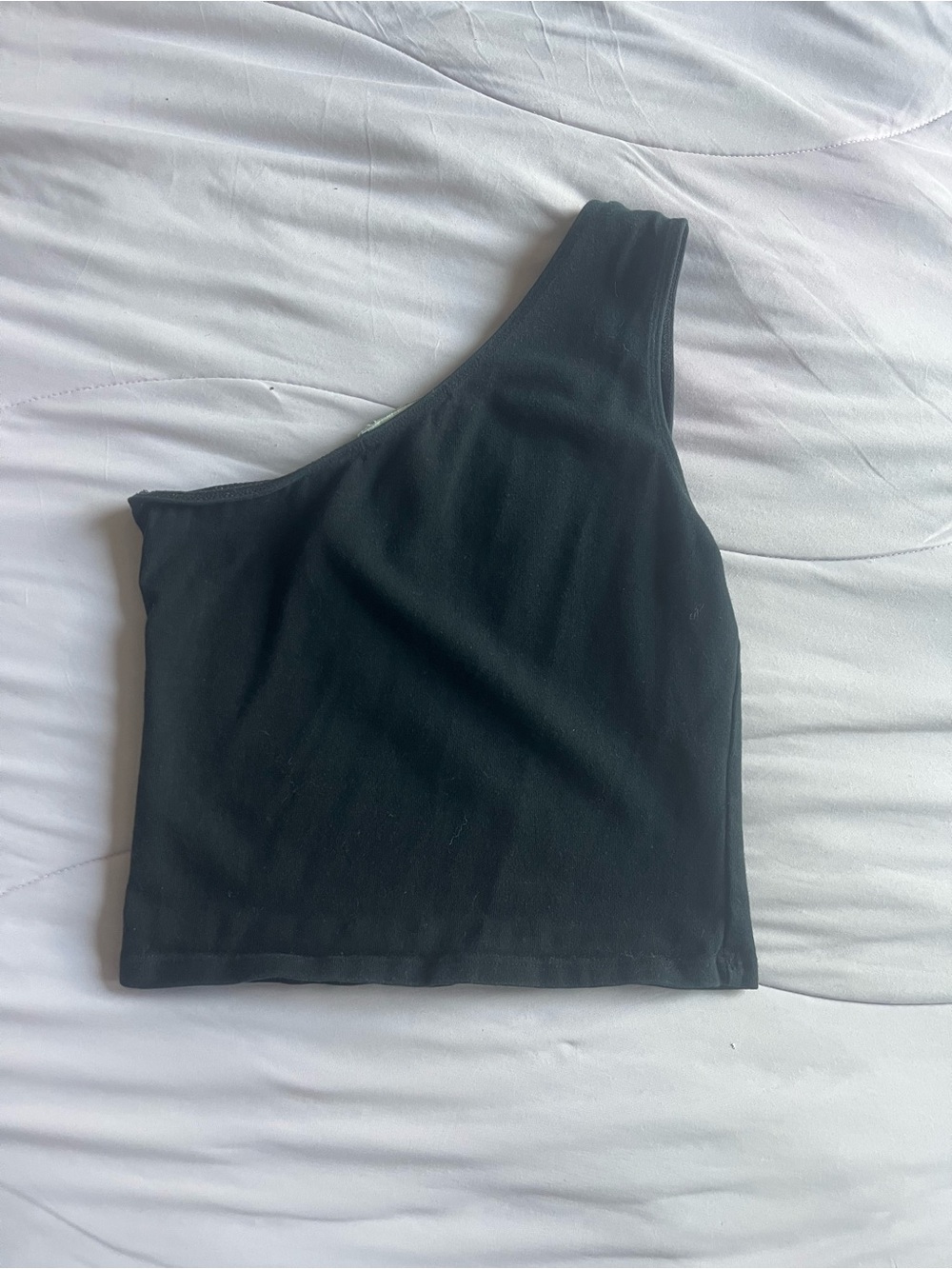 Brandy Melville Black One-Shoulder Crop Top